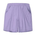 thumbnail image 1 of ATOGUTA Girls Uniform Shorts Size 4T-17 Kids Fashion Elastic High Waist Workout Running Shorts with Pockets Purple, 1 of 5