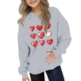 thumbnail image 1 of ATOGUTA Girls Valentine's Day Sweatshirt Hooded Heart Sweatshirt Fall Winter Kid Long Sleeve Shirt Pullover Top Size 3T-14, Gray, 1 of 5