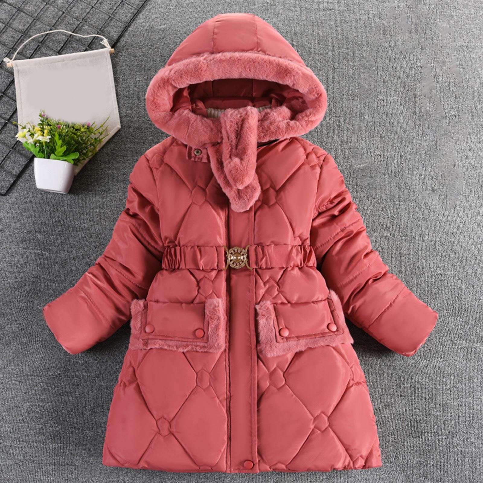 ATOGUTA Girls Winter Coat Kids Parka Outwear Warm Puffer Hooded Ski