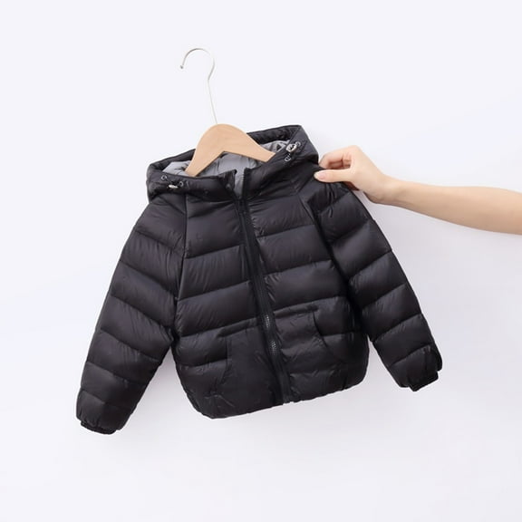 ATOGUTA Girls Winter Coat Warm Winter Coat Windproof Rain Jacket Snow Coat Black, Size 2T-9