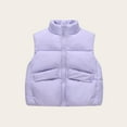 thumbnail image 1 of ATOGUTA Girls Winter Zipper Puffer Vest Lightweight Sleeveless Outwear Warm Vests Size 3T-12, Purple, 1 of 4