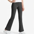 thumbnail image 1 of ATOGUTA Girls Yoga Pants Dress Pants Bell Bottoms School Uniform Leggings Size 3T-16, Dark Gray, 1 of 5