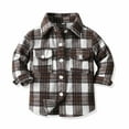 thumbnail image 1 of ATOGUTA Girls Zip Up Jacket Button Down Flannel Thick Shirt Fall Winter Coat for Kid Coffee, Size 3M-10, 1 of 6