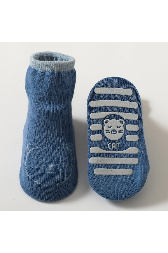 Grippy Socks for Kids Ankle-high Grip Socks Infant Cotton Crew Socks for Newborn Anti Skid Toddler, Sizes 0-3T