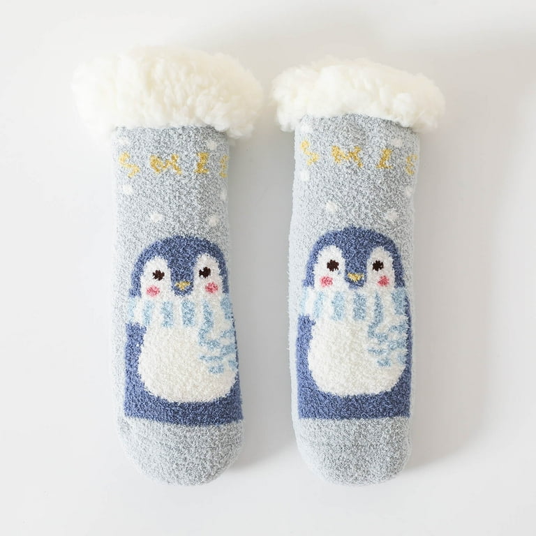 ATOGUTA Grippy Socks for Kids Fuzzy Kids Slipper Socks With Non