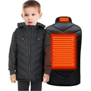 ATOGUTA Heated Kids Coat, Youth Kids Vest, Winter Coats, Heated Clothing[Battery Not Included] Black, Size 4T-15
