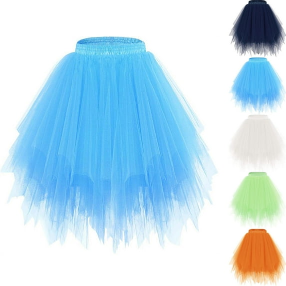 ATOGUTA Holiday Skirt Girls Layered Tulle Tutu Skirt Party Birthday Dance Princess Skirt Size 3T-9, Blue