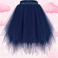 thumbnail image 1 of ATOGUTA Holiday Skirt Girls Layered Tulle Tutu Skirt Party Birthday Dance Princess Skirt Size 3T-9, Navy, 1 of 3