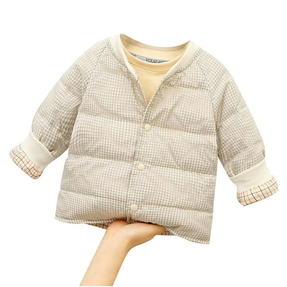 ATOGUTA Jacket for Boys Puffer Down Jacket Winter Lightweight Coat Khaki, Size 2T-7