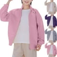 thumbnail image 1 of ATOGUTA Jackets for Boys and Girls Casual Zipper Lightweight Sweatshirt Baseball Jacket Outwear With Pockets Size 4T-16, Pink, 1 of 3