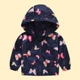 thumbnail image 1 of ATOGUTA Jackets for Teen Girls Cute Print Zip Jacket Hooded Trench Lightweight Kids Coats Windbreaker Casual Outerwear Dark Blue, Size 2T-7, 1 of 4