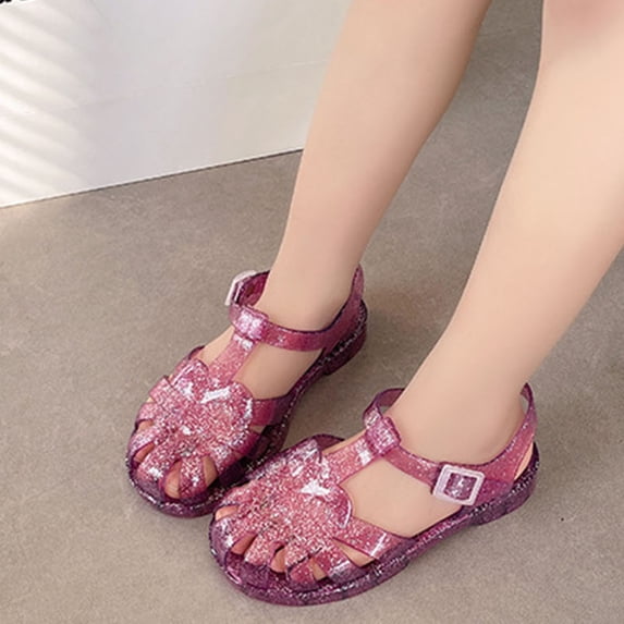 ATOGUTA Jelly Sandals Girls Outdoor Beach Hiking Closed Toe Casual Athletic Summer Shoes Hot Pink