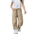 thumbnail image 1 of ATOGUTA Jogger Pants for Boys Elastic Waist Casual Jogging Trousers Bottom for Kids Size 4T-15, Khaki, 1 of 4