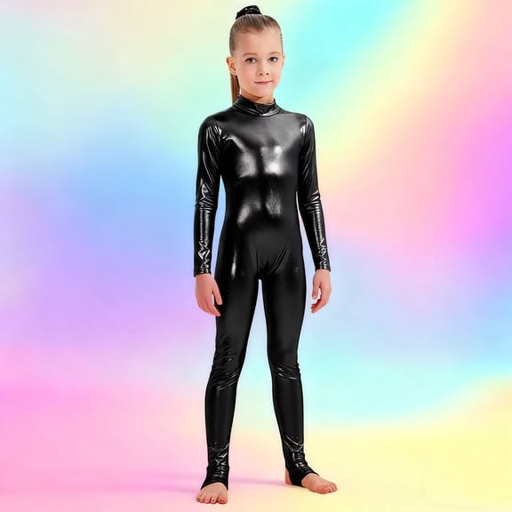 ATOGUTA Jumpsuit for Girls Unisex Kids Jumpsuits Long Sleeve Rompers Performance Outfits Size 1T-12, Black