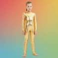 thumbnail image 1 of ATOGUTA Jumpsuit for Girls Unisex Kids Jumpsuits Long Sleeve Rompers Performance Outfits Size 1T-12, Gold, 1 of 6