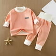 thumbnail image 1 of ATOGUTA Kid Boys Girls Thermal Underwear Set Fleece Lined Long Winter Johns Base Layer Thermal Top and Bottom, 4M-4T, 1 of 3