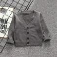 thumbnail image 1 of ATOGUTA Kids Boy Girl School Uniform Cardigan Sweaters V-Neck Basic Solid Button Knitted Cardigan Dark Gray, Size 4T-16, 1 of 4