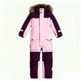thumbnail image 1 of ATOGUTA Kids Boys Girls Snow Suit Lightweight Insulated Ski Suit Windproof Hooded Snowsuit Size 2T-9, Pink, 1 of 1