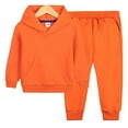 thumbnail image 1 of ATOGUTA Kids Boys Hooded Sweatshirt Pants Set Kids Hoodie Sweatsuit Fall Winter Spring Outfits Size 2T-12, Orange, 1 of 5