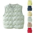 thumbnail image 1 of ATOGUTA Kids Down Vest Lightweight Sleeveless Jacket Fall Winter Puffer Down Vest for Boys Girls Size 1T-7, Mint Green, 1 of 5