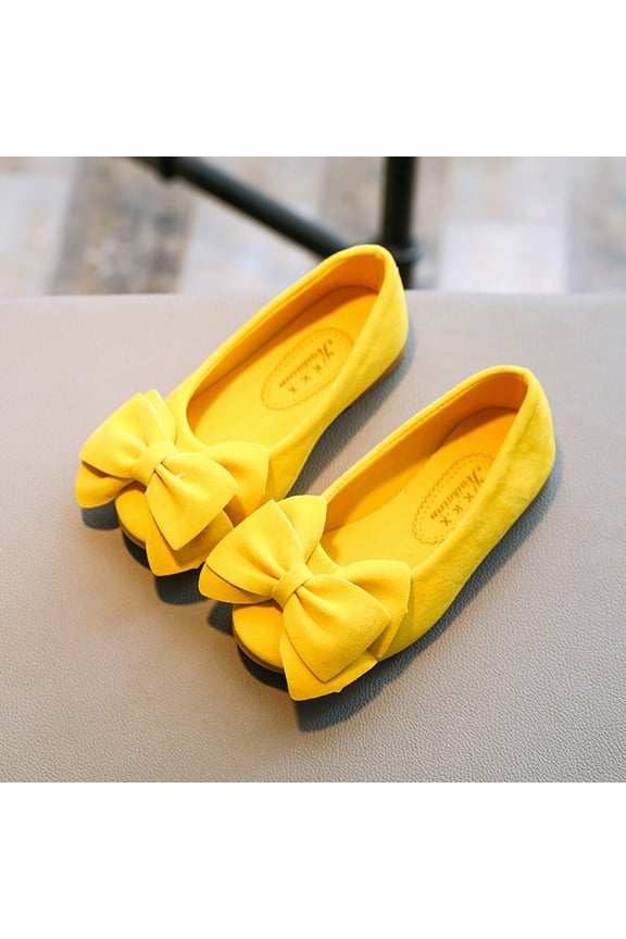 Kids Dress Shoes Girls Bowknot Student Flats Soft Dance Princess Shoes