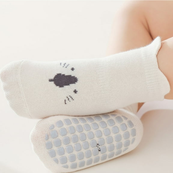 ATOGUTA Kids Grip Socks Ankle Socks with Non Skid Crew Socks for Infants Toddlers Kids Boys Girls, Sizes 0-5T