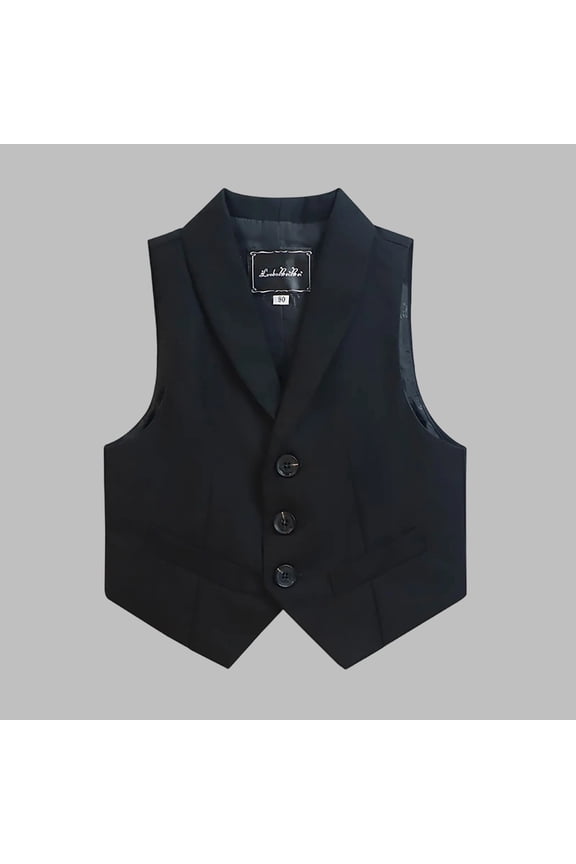 Kids Jacket for Boys Kids Waistcoat Boys Vest Sleeveless Casual Vest Outfit Black, 2-14 Years