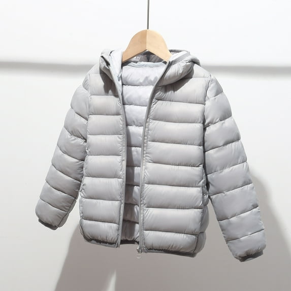 ATOGUTA Kids Jackets Boys Girls Winter Down Coat Kids Warm Puffer Jackets Outerwear Comfy Parka Gray, Size 3T-11
