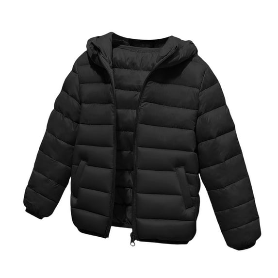 ATOGUTA Kids Jackets Boys Hooded Winter Down Coat Kids Warm Puffer Jackets Outerwear Comfy Parka Black, Kids Jackets Size 6-15