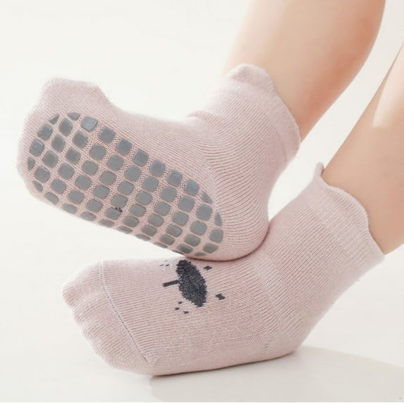 ATOGUTA Kids Non Slip Socks Ankle Socks with Non Skid Crew Socks for Infants Toddlers Kids Boys Girls, Sizes 0-5T