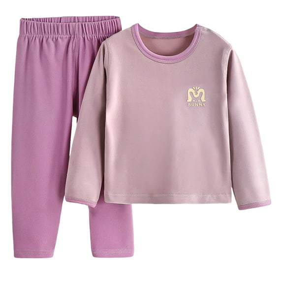 ATOGUTA Kids Outfits Set Thermal Underwear Set Warm Kids Base Layer Long Johns for Kids Cold Weather Purple Size 2T-11