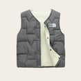 thumbnail image 1 of ATOGUTA Kids Puffer Fleece Vest for Boys Girls Button Lightweight Sleeveless Jackets Hooded Winter Fall Vests Quilted Coat Size 2T-15, Gray, 1 of 4