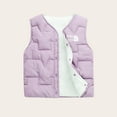 thumbnail image 1 of ATOGUTA Kids Puffer Fleece Vest for Boys Girls Button Lightweight Sleeveless Jackets Hooded Winter Fall Vests Quilted Coat Size 2T-15, Purple, 1 of 4