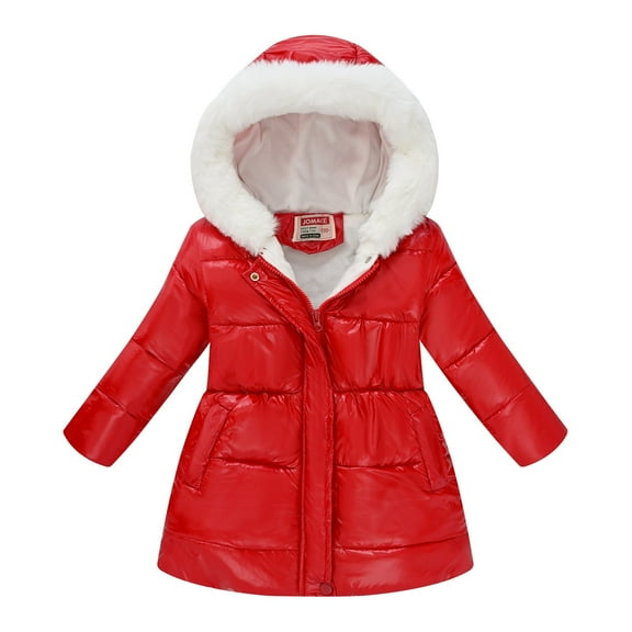 ATOGUTA Kids Puffer Jacket Winter Down Coat Kids Warm Fleece Puffer Jackets Outerwear Comfy Parka Red, Kids Jackets 4T-12