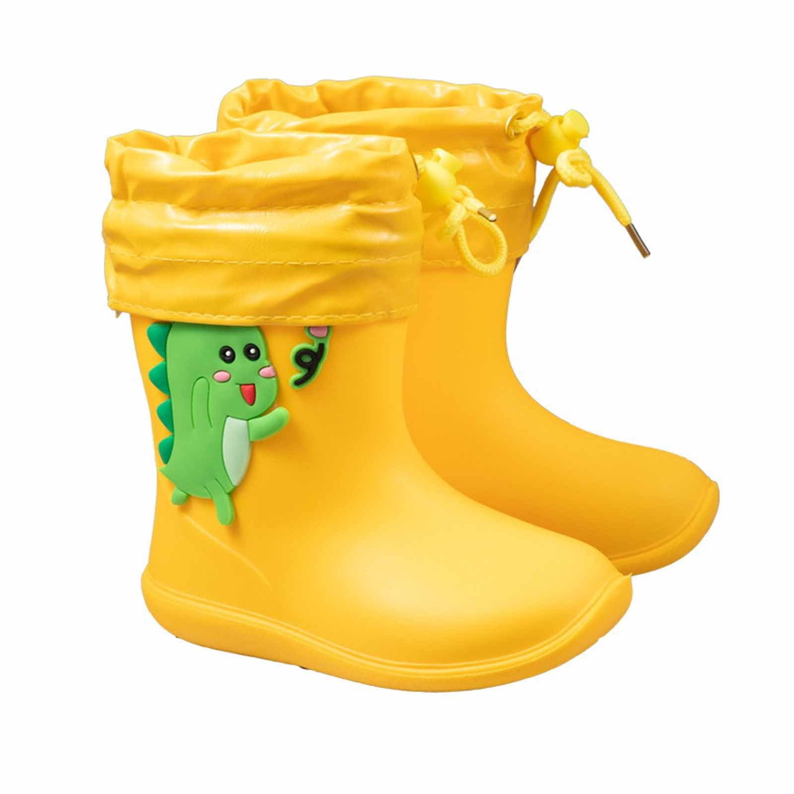 Dinosaur Rain Boots With Easy Handles Cute Pattern