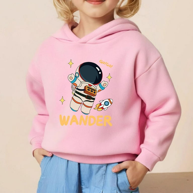 ATOGUTA Kids Sweatshirt 3T 7 Graphic Print Cute Hoodies Long Sleeve Pullover Hoodie Sweatshirt Pink