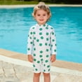 thumbnail image 1 of ATOGUTA Kids Swimsuit Long Sleeve Rash Guard One Piece Swimsuits with UV Protection Sunsuit Size 0-4T, Green, 1 of 6