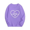 thumbnail image 1 of ATOGUTA Kids T Shirt Casual Loose T Shirt Crewneck Long Sleeve Comfy Soft Blouse Cute Tops for School Purple, Size 3T-14, 1 of 2