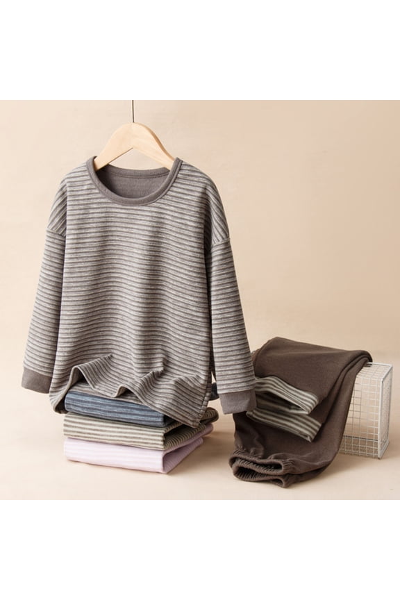 Kids Thermal Underwear Long Thermal Underwear Fleece Lined Base Layer Set for Boys Girls Size 3T-18, Gray