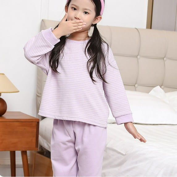 ATOGUTA Kids Thermal Underwear Long Thermal Underwear Fleece Lined Base Layer Set for Boys Girls Size 3T-18, Pink