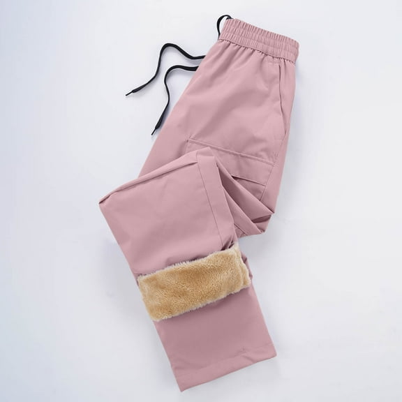 ATOGUTA Kids Uniform Pants Girls Size 5T-15 Casual Elastic Waist Windproof And Waterproof Trousers Ski Pants Pink