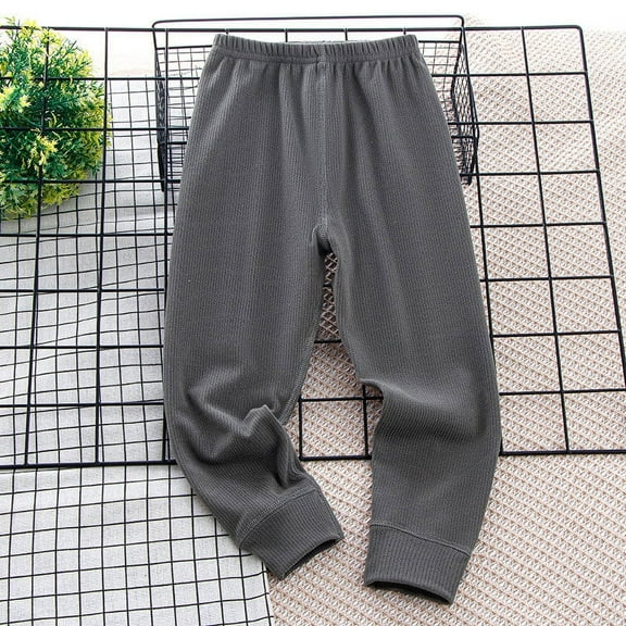ATOGUTA Kids Unisex Thermal Bottoms Thermal Long Johns Underwear Bottom Pants for Boys Girls Dark Gray, Size 3T-14