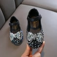 thumbnail image 1 of ATOGUTA Kids Wedding Shoes Girls Black Ballet Shoes Flower Girls Mary Jane Flats Sequined Pearl Crystal Dress Shoes for Party Wedding, 1 of 4