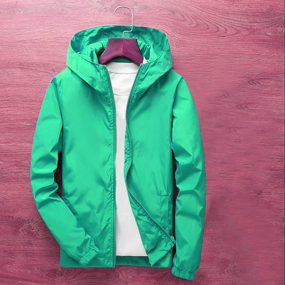 ATOGUTA Kids Windbreaker Rain Jacket Fashion Hoodies Outwear Coat Waterproof Zipper Raincoat Army Green, 4T-12