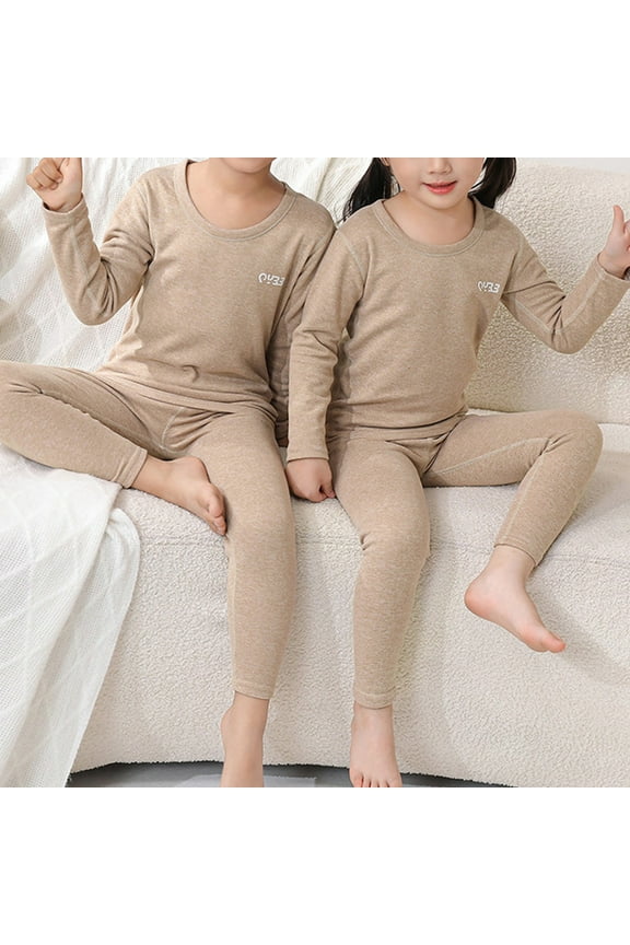 Kids Winter Thermal Underwear Ultra Soft Fleece Lined Kids Thermals Long Johns Top Bottom Warm Set for Winter Skiing, Sizes 2T-8