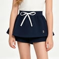 thumbnail image 1 of ATOGUTA Lace Shorts for Girls Size 3T-13 Kids Fashion Elastic High Waist Workout Running Shorts with Pockets Navy, 1 of 7