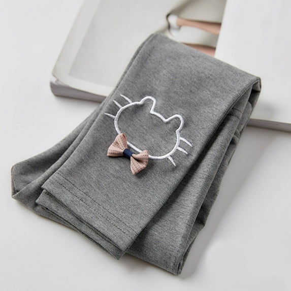 ATOGUTA Leggings for Girls Kids Dance Running Yoga Pants Stretchy High Waist Tight Pants Dark Gray, Size 2T-11