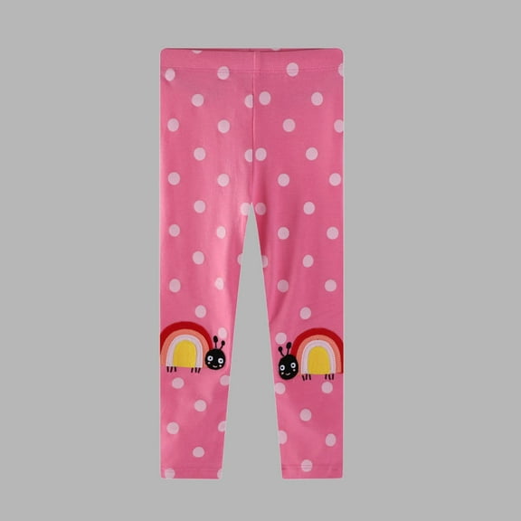 ATOGUTA Leggings for Toddler Girls Size 2T-8 Kids Cute Printed High Waist Lounge Pants Active Dance Running Yoga Tights Hot Pink