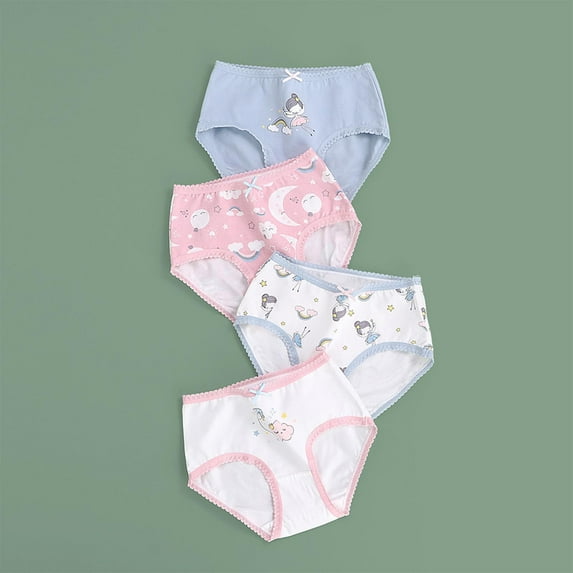 ATOGUTA Little Girl Underwear 2T-9 Soft Breathable Comfort Cotton Kids Toddler Panties 4-Pack