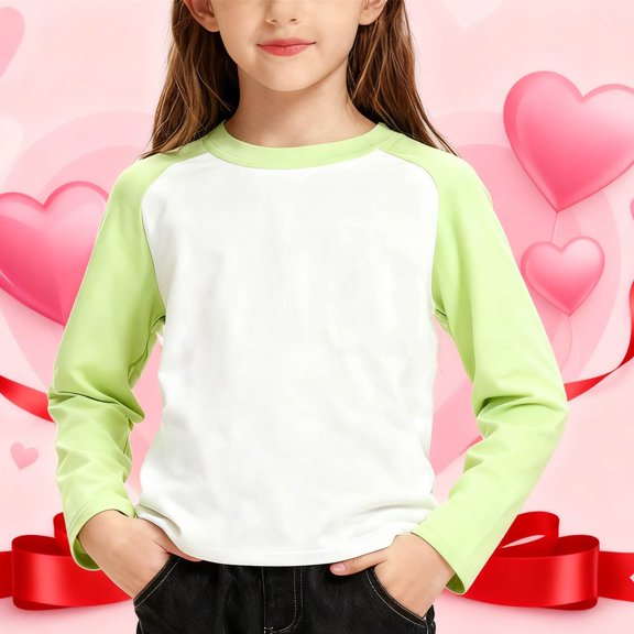 ATOGUTA Long Shirts For Girl Kids Crewneck T-Shirts Tops Cute Fall Blouse Tees Size 5T-15, Purple